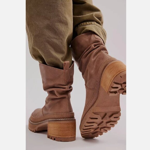 New Free People Mel Slouch Boots Size 6.5 MSRP: $268 Leather hazelnut - Picture 3 of 6